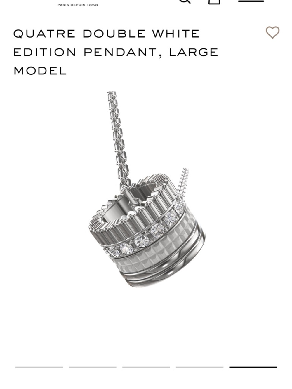 Boucheron Quatre 18K White Gold, HyCeram Diamond Large Pendant Necklace - Picture 8 of 16